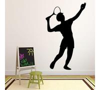 Adesivo da parete con giocatore di tennis, sagoma di ragazzo, palla da gioco, in vinile, per finestre, camera da letto, stadio, decorazione per interni, murale, 57 x 94 cm