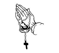 Adesivo da parete con mano in preghiera Religione Grafica Auto Wall Laptop Cellulare Truck Sticker per Windows Auto Trucks Pregare Mano Rosario Decal