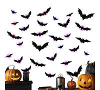 Adesivo da parete con pipistrelli, spettrale 3D per Halloween, luci per finestre, decorazioni per la casa per porte, cortile, auto, portico, uffici, casa infestata, aula scolastica