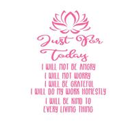 Adesivo da parete con preghiera sui principi Reiki, citazione ispiratrice del loto, studio di yoga, adesivo da parete per camera da letto, soggiorno, adesivo in vinile piccolo - 31x42 cm