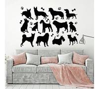 Adesivo da parete con sagoma di cane, adesivo da finestra in vinile con cucciolo carino, carta da parati per interni, salone di toelettatura per animali, 42x60 cm