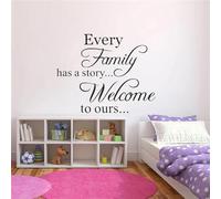 Adesivo da parete con scritta in lingua inglese "Every family has a story welcome to ours", per camera da letto, soggiorno, corridoio, corridoio, passaggio, decorazione per la casa, accessori 58 cm x