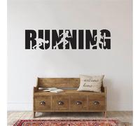 Adesivo da parete con scritta "Running word", rimovibile, per stanza e palestra, in vinile, decorazione per la casa, con citazione in corso, 180 x 42 cm