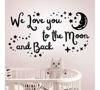 Adesivo da parete con scritta "We love you to the moon and back" (lingua italiana non garantita)