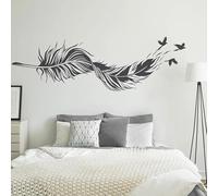 Adesivo da parete con uccelli volante in libertà e piume curve, sogno in grande, spirale, amore, decorazione da parete per cameretta dei bambini, camera da letto, soggiorno, sala giochi