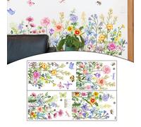 Adesivo da parete farfalla pianta colorata materiale PVC misura 30 90 cm 2 fogli