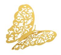 Adesivo da parete farfalle design 3D autoadesivo (oro)