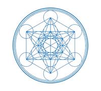 Adesivo da parete geometrico in vinile a forma di cubo di Metatron Adesivo da parete alchemico Linea Cerchio Mandala Extra Large - 100x100 cm