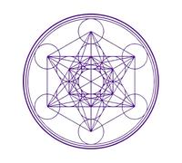 Adesivo da parete geometrico in vinile a forma di cubo di Metatron Adesivo da parete alchemico Linea Cerchio Mandala piccolo - 42x42 cm