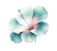 Adesivo da parete gigante XXXL 30X30 cm fiore di ibisco, acquerello fiori qua...