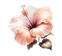 Adesivo da parete gigante XXXL 30X30 cm fiore di ibisco, acquerello fiori qua...