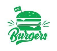 Adesivo da parete Hot Burger per negozio di hamburger, insegna del negozio di fast food, per la cucina, adesivo per finestra, insegna del ristorante, grande - 62x57 cm