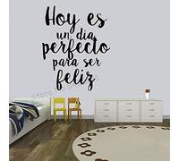 Adesivo da parete in lingua spagnola, con scritta "Hoy ES un día perfecto para ser feliz", adesivo da parete rimovibile, adatto per cameretta dei bambini o camera da letto, crea un'atmosfera positiva