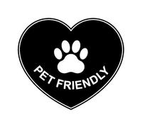 Adesivo da parete in vinile Adesivo per cartello Pet Friendly Animali Amore Cuore Stampa Adesivi da parete per finestre Bar Lounge Negozio Decorazione Poster Extra Large - 63x72cm