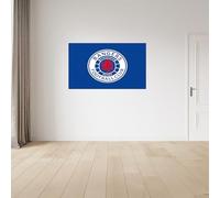 Adesivo da parete in vinile con licenza ufficiale Rangers Football Club, grande (130 cm (larghezza) x 80 cm (altezza) - stemma a colori su marca, blu