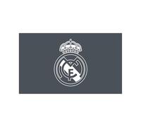 Adesivo da parete in vinile con licenza ufficiale Real Madrid - Medium (100 cm (larghezza) x 60 cm (altezza) - stemma bianco su grigio freddo