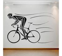 Adesivo da parete in vinile con sagoma di ciclisti, per camera da letto, stadio, decorazione per interni, 57 x 36 cm