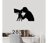 Adesivo da parete in vinile con sagoma di fotografi per saloni fotografici, decorazione per interni, rimovibile, per studio fotografico, 105 x 74 cm