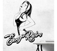 Adesivo da parete in vinile con scritta "Surfing Wave" Aloha Wave Surf Rider Ocean Slip Surf School Water Surf Board Wall Sticker Art Room Decor 49 x 42 cm