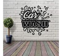 Adesivo da parete in vinile nero con citazione creativa per autolavaggio, per salone di bellezza o garage, per creare un'atmosfera professionale e pulita, 57 x 22 cm