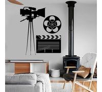 Adesivo da parete in vinile per la realizzazione di film con macchina fotografica, adesivo da parete per attrice, decorazione per cinema, rimovibile, 42 x 36 cm