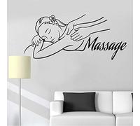 Adesivo da parete in vinile per massaggi SPA - Adatto per saloni di bellezza, massaggi e decorazioni per negozi di prodotti sanitari - Adesivo da parete nero rimovibile 90x42 cm.