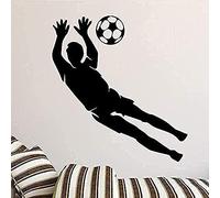 Adesivo da parete in vinile Portiere di calcio - Adatto per camere dei bambini - Sticker mural nero rimovibile 58X62Cm