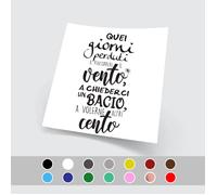 Adesivo da parete in vinile prespaziato "Quei giorni perduti.." De André