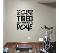 Adesivo da parete in vinile rimovibile con slogan ispiratore per la palestra Adesivo decorativo da parete per sala fitness sportiva Non fermarti, tema di esercizio di autodisciplina，44*31cm