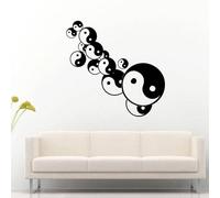 Adesivo da parete in vinile Yin Yang Balance Yoga Studio Mandala henné Mehndi Namaste Om meditazione adesivo da parete per yoga decorazione murale 125 x 57 cm
