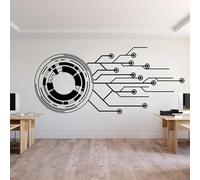 Adesivo da parete per circuiti elettrizzati decalcomania tecnica software informatica scienze ufficio decorazione stanza nero