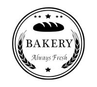 Adesivo da parete per finestra con logo del panificio, decorazione per negozio di torte e pane, adesivo da parete per pane appena sfornato, ristorante, murale in vinile grande - 67x67cm