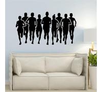 Adesivo da parete per maratona, corsa, sport, corsa, atletica, club, fitness, palestra, vinile, decorazione per la casa, decorazione per la camera dei bambini, 104 x 57 cm
