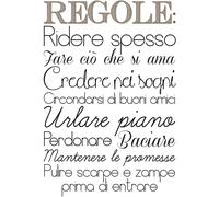 Adesivo da parete Regole 47x67 cm Multicolore