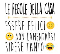 Adesivo da parete Regole della casa 2 fogli 31x31 cm Multicolore