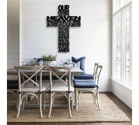 Adesivo da parete religioso in silhouette gotica nero e bianco, immagine della Passione di Gesù con chiodi, croce e corona di spine, scritta biblica "Strada Verità Vita" e preghiera, vinile autoadesiv