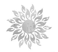 Adesivo da parete rimovibile in acrilico riflettente con girasole per spazio abitativo (argento)