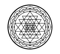 Adesivo da parete Sri Yantra Mandala Adesivo da parete per finestre Vinile Decorazione per la casa Design d'interni Camera da letto-S-28x28cm-Black