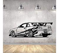 Adesivo da parete Staccabile in PVC Art Decalcomania da muro Decorazione Fast and Furious Sports Car Racing 58X165Cm