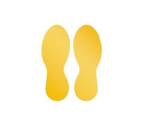 Durable 104704 Simbolo da Pavimento Impronta, Adesivo Rimovibile, per Aree Interne, Destra/Sinistra, Giallo
