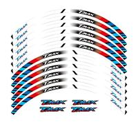 Adesivo Decalcomania Cerchi Moto Fit for Ya-MA-HA T Max TMAX 500 TMAX 530 500 530 15'' 12 X Bordo Spesso Esterno Rim Sticker Banda Wheel Stickers (Color : 7)