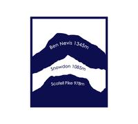 Adesivo Decalcomania Tre Vette | Silhouette Montagna UK 3 Vette Arte Da Parete