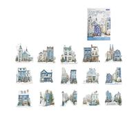 Adesivo decorativo con scena paesaggistica, impermeabile, adesivo in PET per scrapbooking, diario, quaderno, progetti artistici e artigianali, forniture per album di ritagli impermeabili