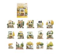 Adesivo decorativo con scena paesaggistica, impermeabile, adesivo in PET per scrapbooking, diario, quaderno, progetti artistici e artigianali, forniture per album di ritagli impermeabili