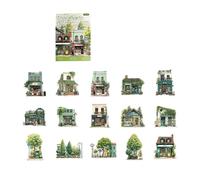 Adesivo decorativo con scena paesaggistica, impermeabile, adesivo in PET per scrapbooking, diario, quaderno, progetti artistici e artigianali, forniture per album di ritagli impermeabili