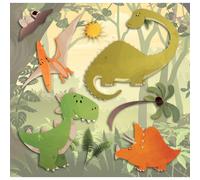Adesivo decorativo per parete 3D Dinosauri 31x31 cm Multicolore