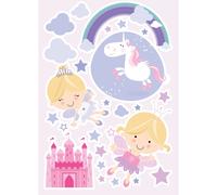Adesivo decorativo per parete Happy Fairies 47x67 cm Multicolore
