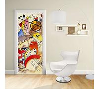 Adesivo Design porta - Kandinsky Animali - KANDINSKY Animals Decorazione adesiva per porte arredo casa - stampa per Porta dimensioni personalizzabili -Stampa su PVC (CM 60X210)