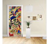 Adesivo Design porta - Kandinsky Compositione VII - Decorazione adesiva per porte arredo casa - stampa per Porta dimensioni personalizzabili (CM 80X200)