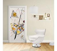 Adesivo Design porta - Kandinsky Tensione Delicata - Delicate Tension Decorazione adesiva per porte arredo casa (CM 100X210)